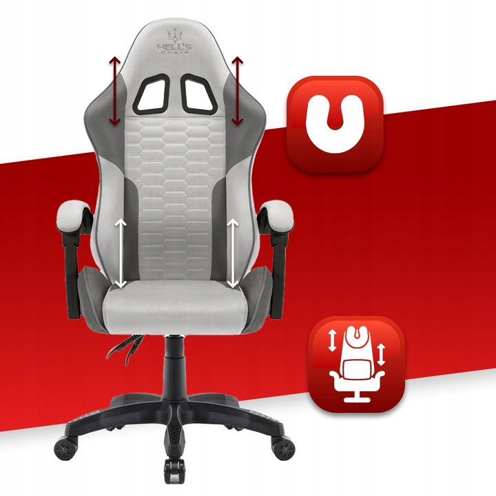 FOTEL GAMINGOWY DLA GRACZA BIUROWY HELL'S