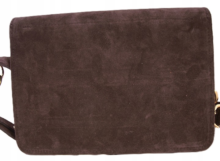 Zamszowa Torebka włoska CZEKOLADOWA nerka listonoszka MAXI DUŻA WERSJA