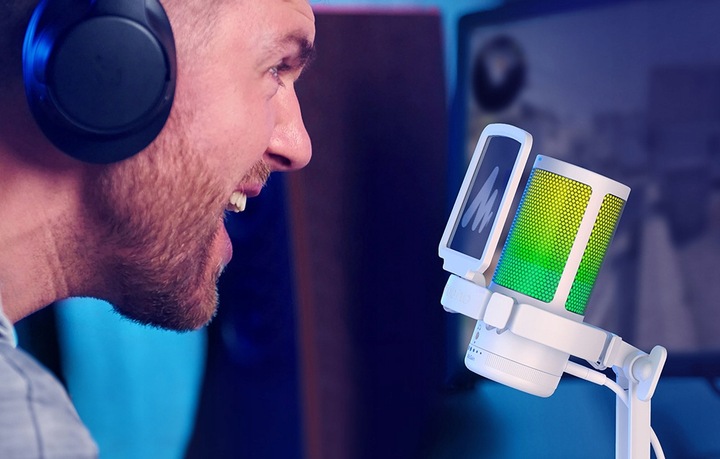 MAONO Mikrofon Gamingowy USB RGB Dla Gracza Streamera PC PS4/5 + Pop Filtr