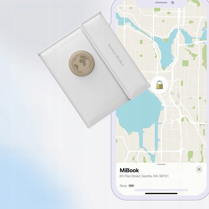 Lokalizator GPS MILI portfel podróżny z lokalizatorem MiTag APPLE IOS