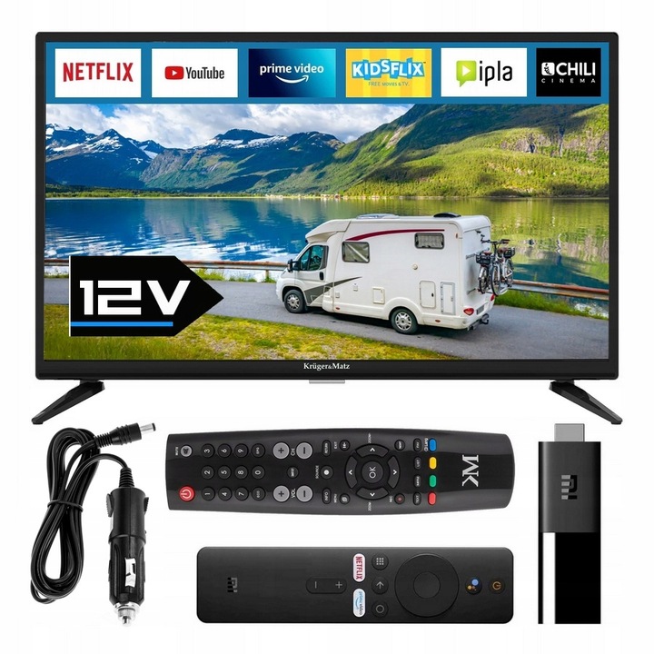 Telewizor do KAMPERA 12V 24 cale SMART ANDROID TV XIAOMI WiFi BT USB HDMI
