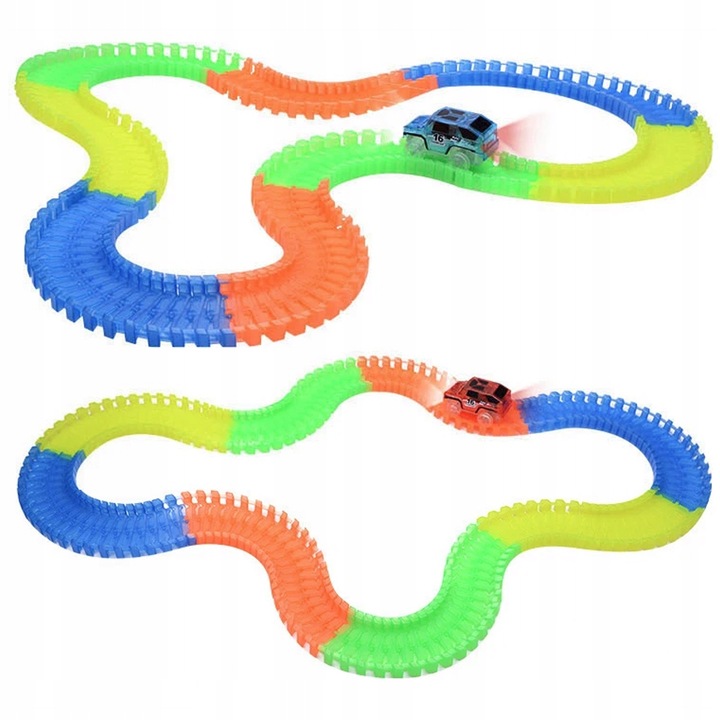 TOR WYGINANY MAGICZNY DLA DZIECI ŚWIECĄCE AUTA SAMOCHODZIKI 360 EL KOLEJKA