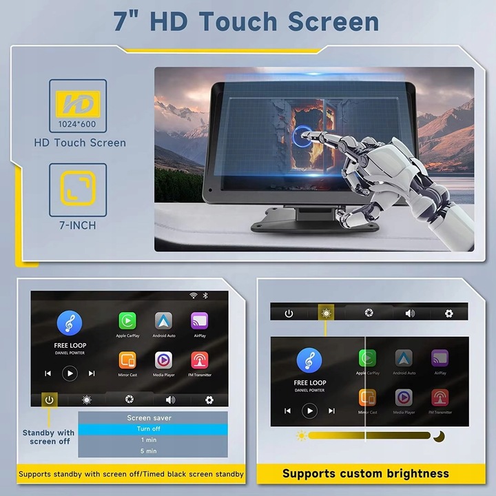 Radio stacja multimedialna do samochodu AUX Apple Carplay Android Auto 7"