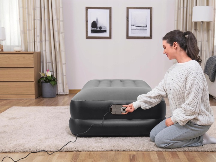 Materac Dmuchany Turystyczny Jednoosobowy 191x97cm Bestway Wbudowana Pompka