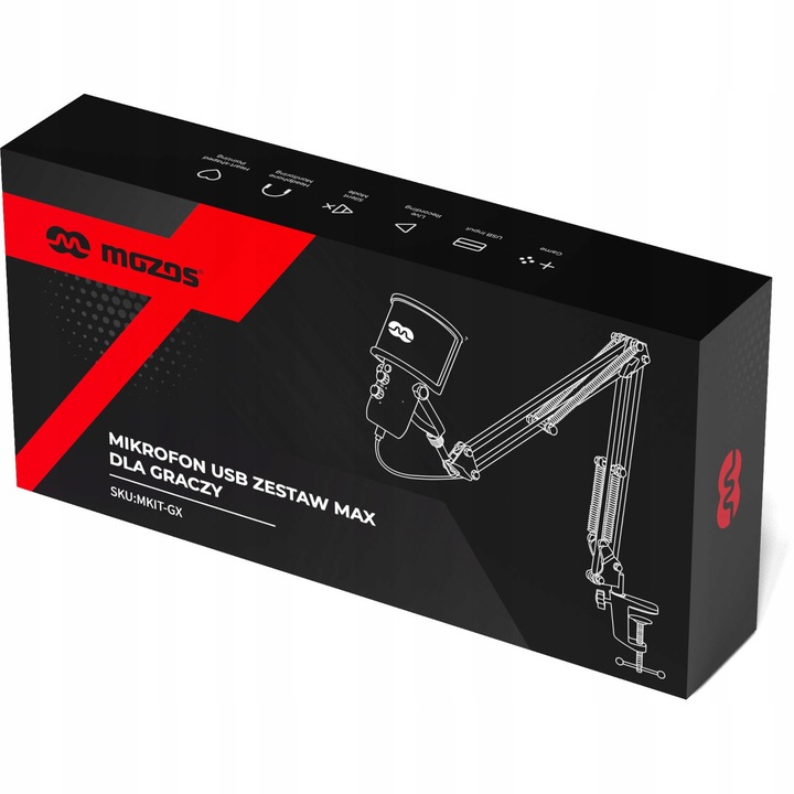 MOZOS MKIT-GX MIKROFON ZE STATYWEM NASTĘPCA MKIT-700PRO V2 DO KOMPUTERA