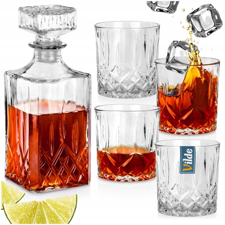 Zestaw PREZENTOWY do alkoholu KARAFKA SZKLANKI DO WHISKY drinków butelka