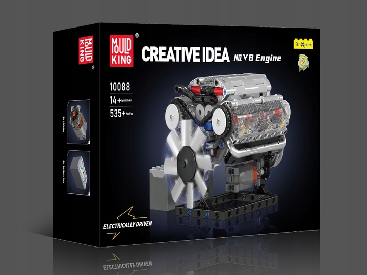 KLOCKI MOULD KING 10088 MODEL SILNIKA V8 OŚMIOCYLINDROWY SILNIK BENZYNOWY