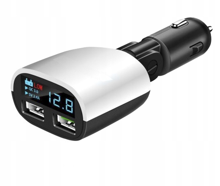 ŁADOWARKA 2xUSB WOLTOMIERZ ALARM NISKIEGO NAPIĘCIA 8-30V 2xUSB 3.4A +ALARM