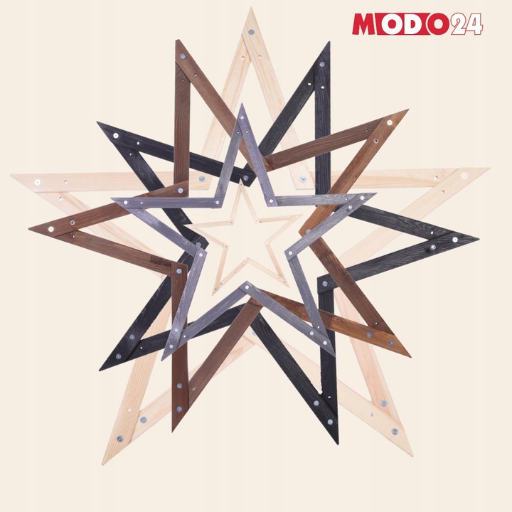 Gwiazda świąteczna 3D ulepszona z koziołków ModoStar 189cm drewno IMPREGNAT