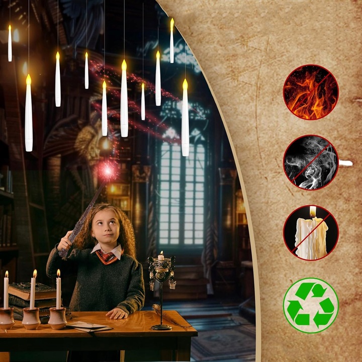 Latające Swiece LED, 10 Sztuk, z Pilotem Zdalnego Sterowania,Swiece Wiszące