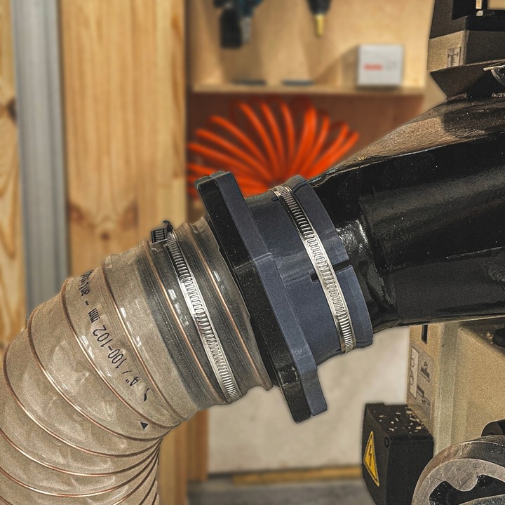 Szybkozłącze Magnetyczne SPIRO | Złącze Adapter Odciągu Trocin CNC | 100 mm