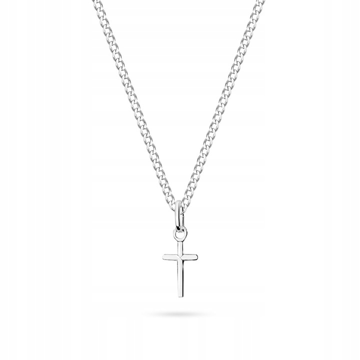 SREBRNY KRZYŻYK 925 ŁAŃCUSZEK Pancerka + Grawer