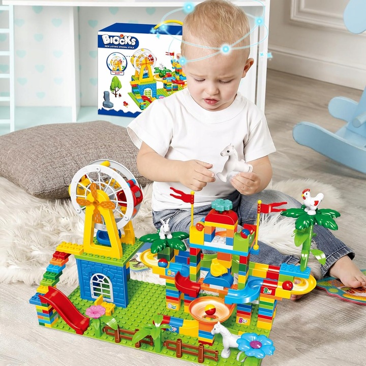 Klocki Konstrukcyjne Farma Duży Zestaw z 243 elementów dla Dzieci +3 lata