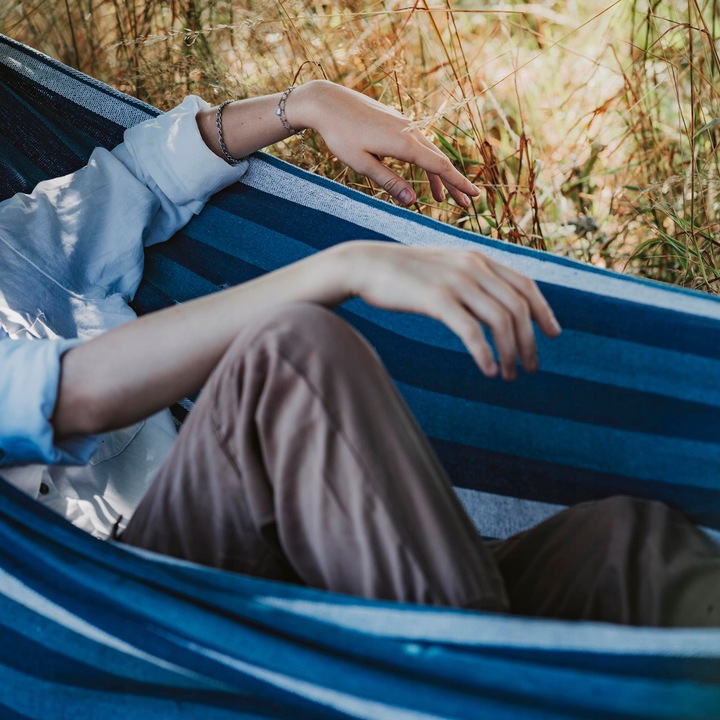 HAMAK Ogrodowy 2 Osobowy HUŚTAWKA XXL 200x150cm 2 Liny Pasy Haki Pokrowiec