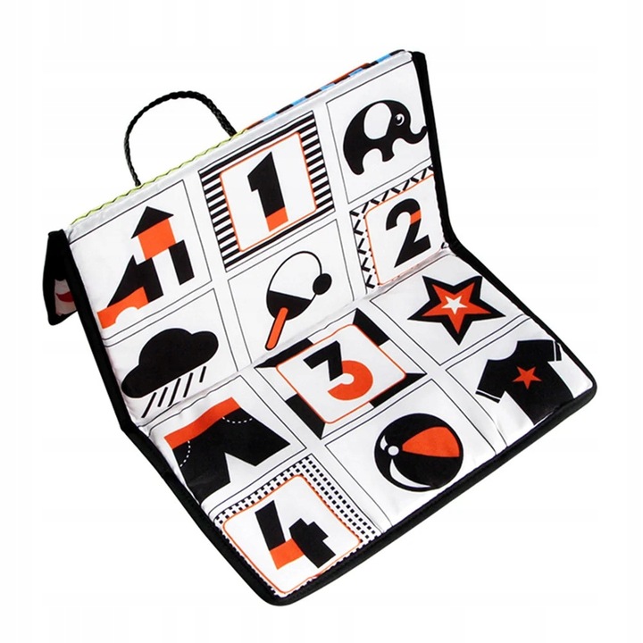 Książeczka Kontrastowa Zabawka Sensoryczna z Lusterkiem dla Niemowląt Wzory