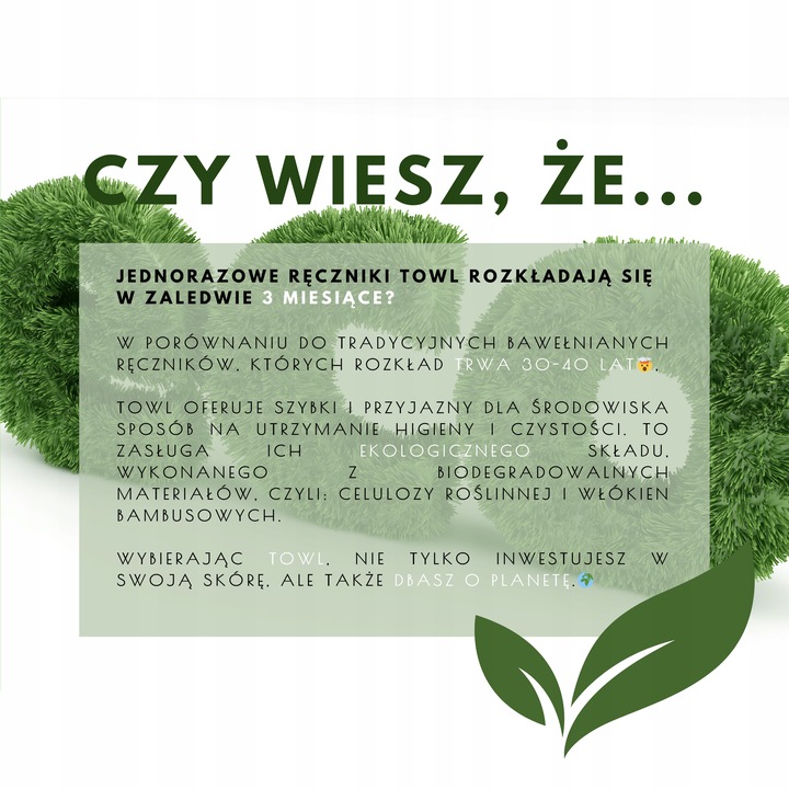 BAMBUSOWE JEDNORAZOWE RĘCZNIKI DO TWARZY 80 szt. - TOWL BAMBOO