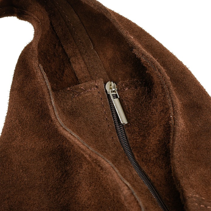 Torebka damska skórzana zamszowa pojemna shopper A4 klasyczna skóra włoska