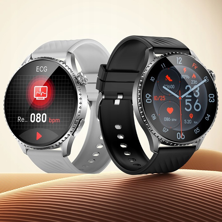 ZEGAREK MĘSKI SMARTWATCH AMOLED EKG DO ROZMÓW GLUKOZA CIŚNIENIE 440 MENU PL