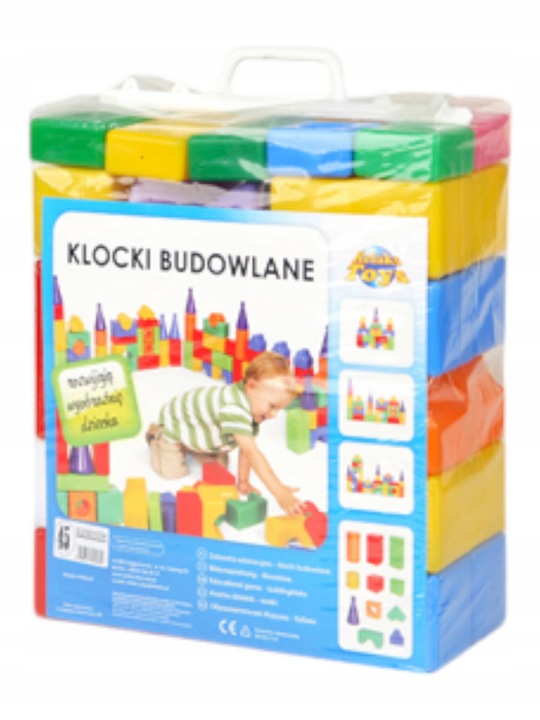 Duże kolorowe klocki dmuchane dydaktyczne 45 elementy!!!!