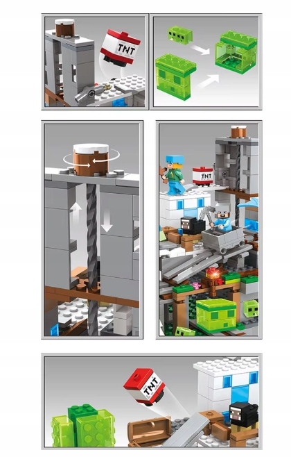 KLOCKI KONSTRUKCYJNE MINE WORLD JASKINIA GÓRSKA SMOK DLA DZIECI DO ZABAWY