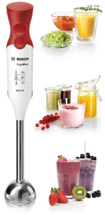 Blender ręczny Bosch MSM64110 450W Pojemnik Tryb Turbo Nóż QuattroBlade