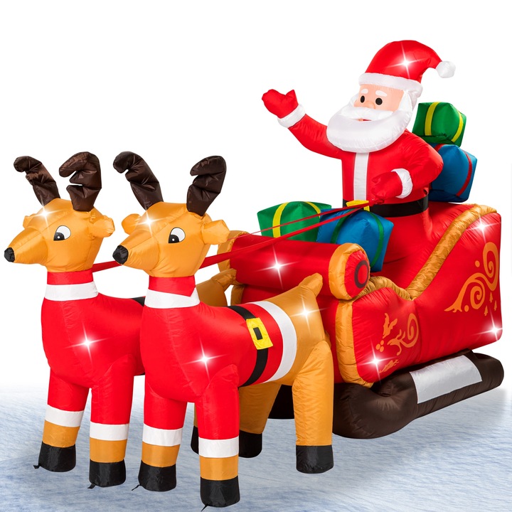 Mikołaj Dmuchany Dekoracja Świąteczna LED 240cm