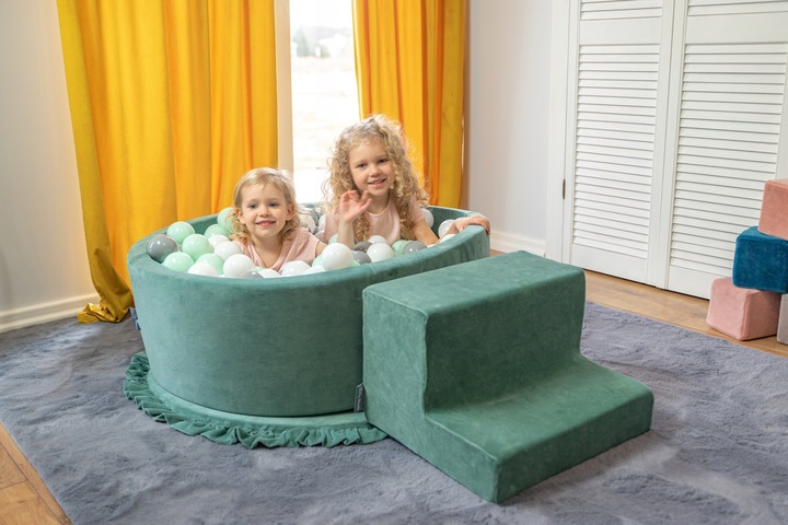 Piankowy MIĘKKI Schodek DLA DZIECI szary PPZ-211 KiddyMoon