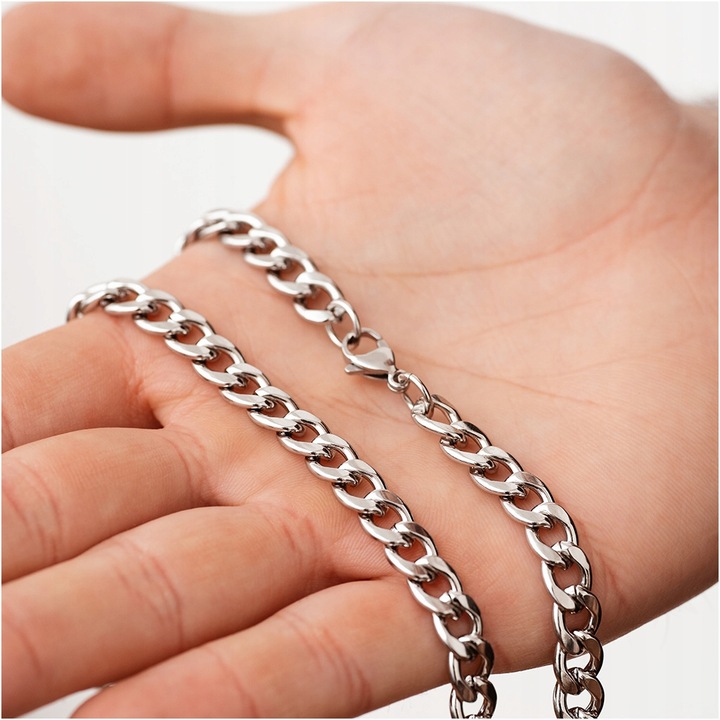 Łańcuszek stal chirurgiczna męski naszyjnik splot pancerka 55cm BLINGART