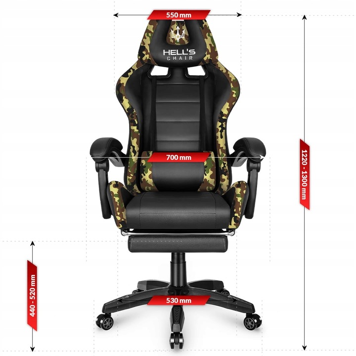 FOTEL GAMINGOWY DLA GRACZA BIUROWY HELL'S