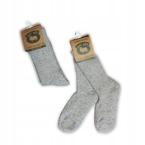 GRUBE Skarpety Wełniane Zimowe Ciepłe Damskie Męskie SZARE 2-pak 39-42