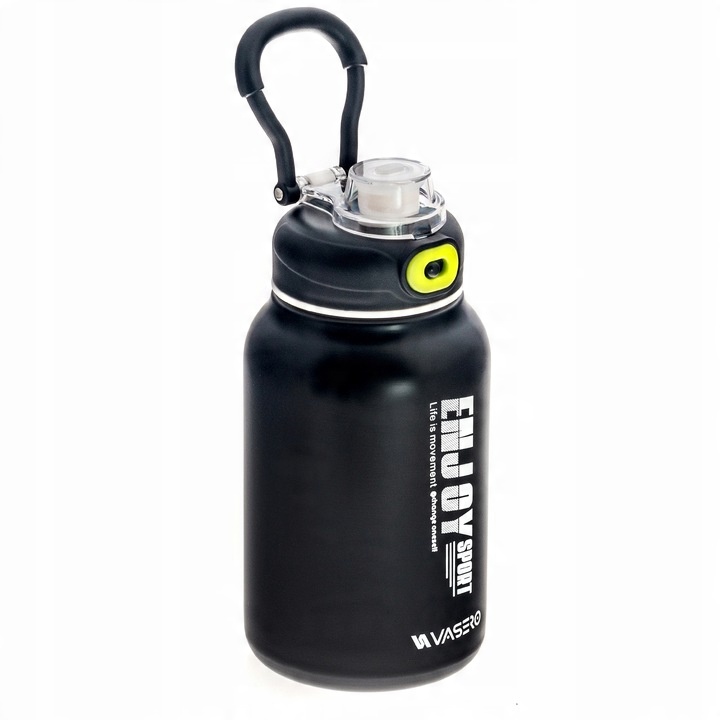 KUBEK TERMICZNY BIDON TERMOS PRÓŻNIOWY 800ml blokada uchwyt ustnik + SŁOMKA