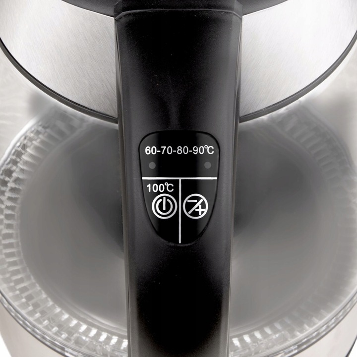 Czajnik elektryczny z regulacją temp. szklany podświetlenie LED 1,8l 2200 W