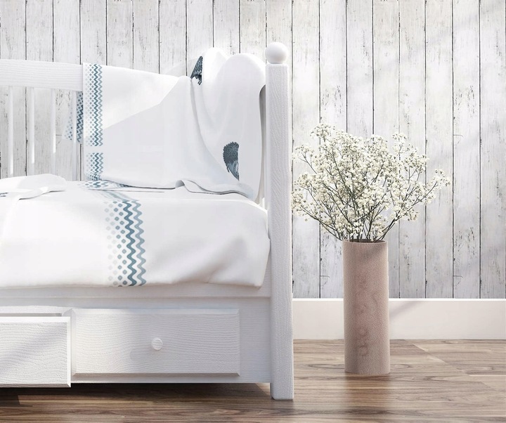 SAMOPRZYLEPNA TAPETA BIAŁA DESKA 3D 45cm x 10m