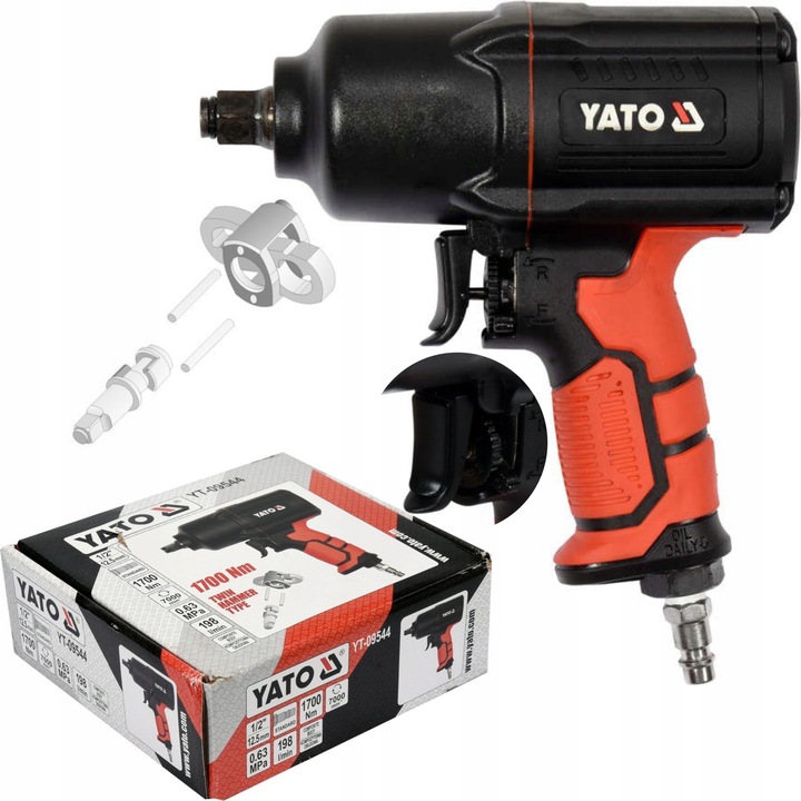 YATO KLUCZ PNEUMATYCZNY UDAROWY DO KÓŁ 1/2 1700Nm KOMPOZYTOWY YT-09544