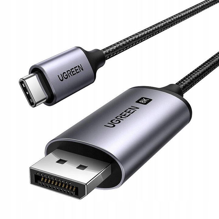 UGREEN KABEL PRZEWÓD THUNDERBOLT USB-C DO DISPLAYPORT 8K 60HZ W OPLOCIE 1M