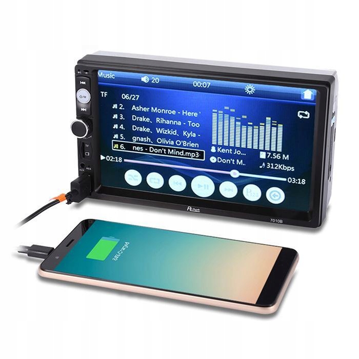 Radio samochodowe Bluetooth 2DIN + kamera cofania