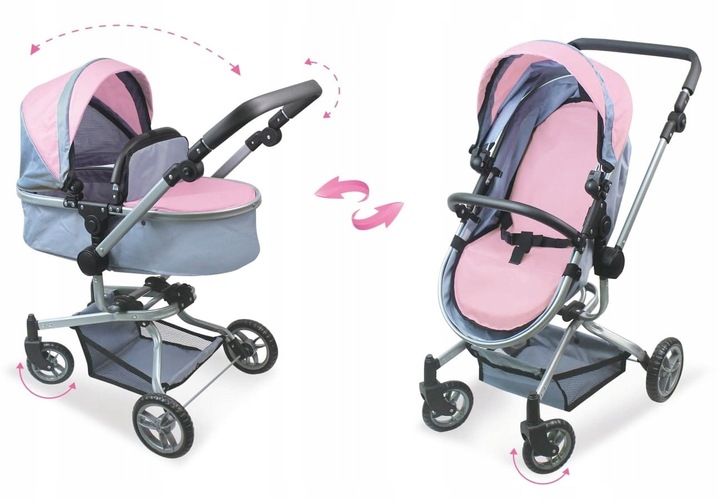 Wózek dla lalek 2w1 gondola i spacerówka