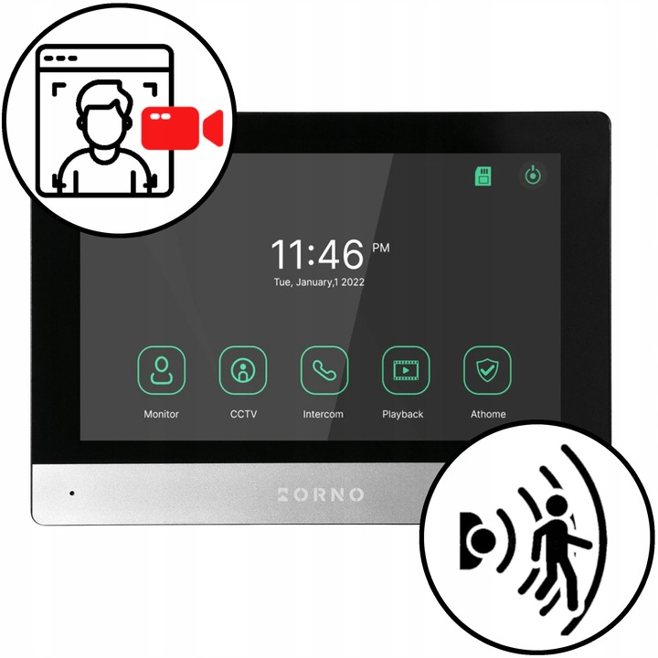 Wideodomofon WIFI TUYA z Szyfratorem na KOD BRELOK Full HD Aplikacja 2-ŻYŁ