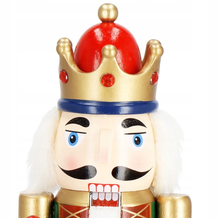 DZIADEK DO ORZECHÓW DREWNIANY ozdoba świąteczna XXL figurka PREMIUM 38 cm