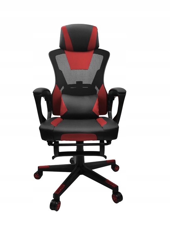 FOTEL GAMINGOWY DLA GRACZA BIUROWY KOMPUTEROWY OBROTOWY PODNÓŻEK KG100 B&R