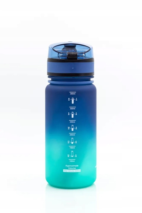 BUTELKA BIDON NA WODĘ DLA DZIECI 350ml Tritan niebiesko-turkusowy