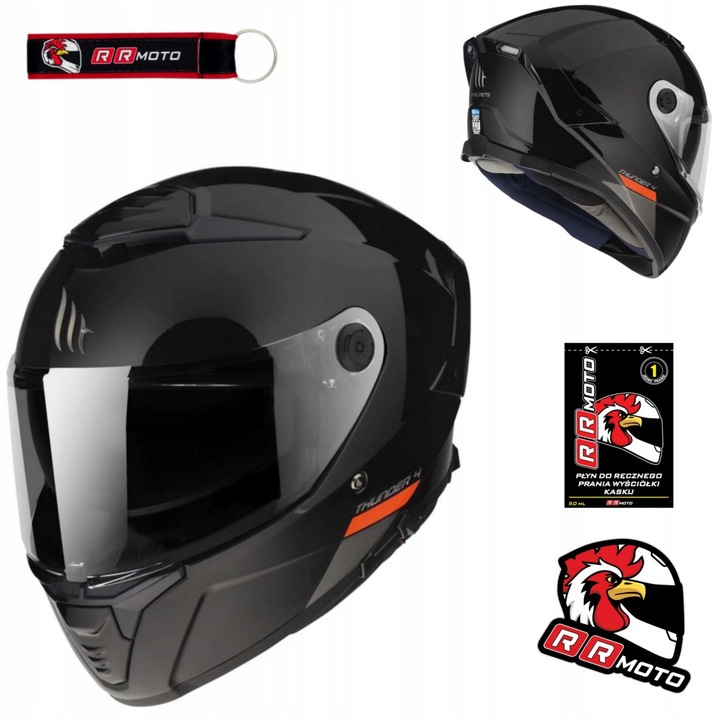 Kask motocyklowy MT THUNDER 4 SV SOLID GLOSS BLACK czarny GRATISY