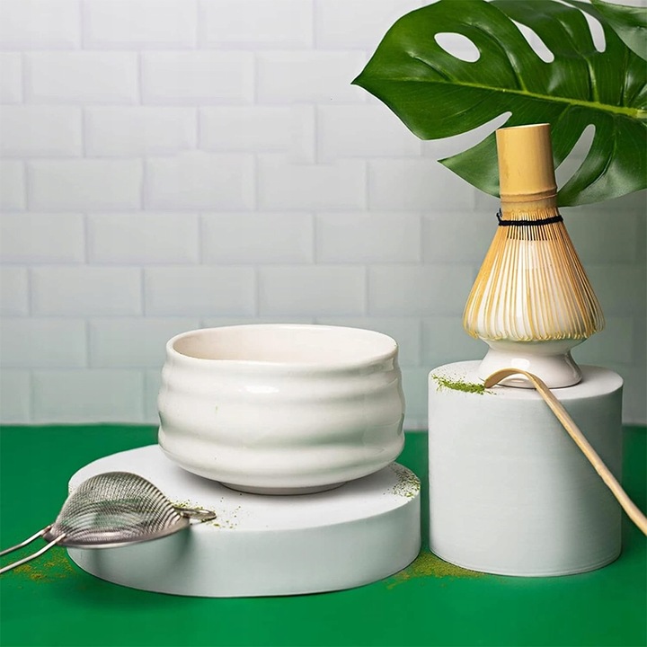 BAMBUSOWY ZESTAW PREZENTOWY DO HERBATY MATCHY CHASHAKU TRZEPACZKA ŁYŻKA