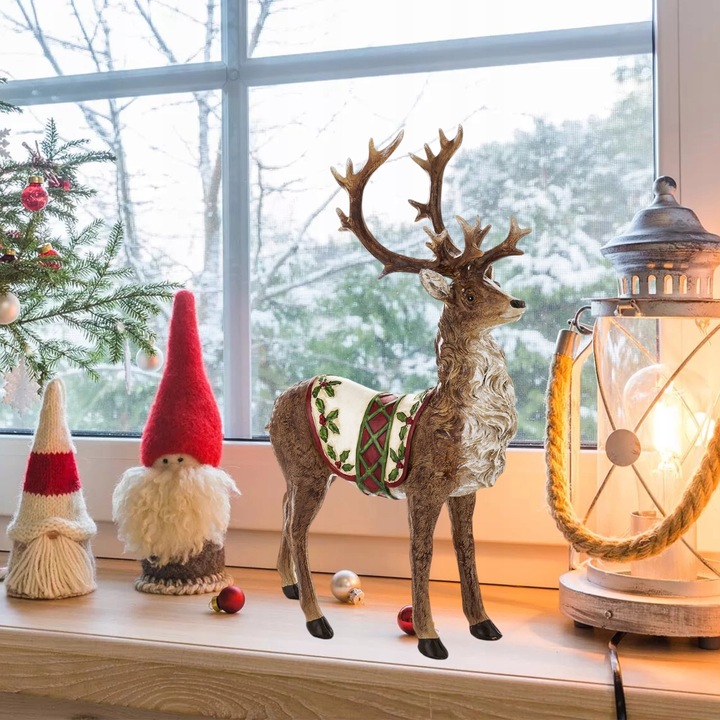 JELEŃ FIGURKA RZEŹBA ŚWIĄTECZNE PREZENT NA ŚWIĘTA DEKORACJE