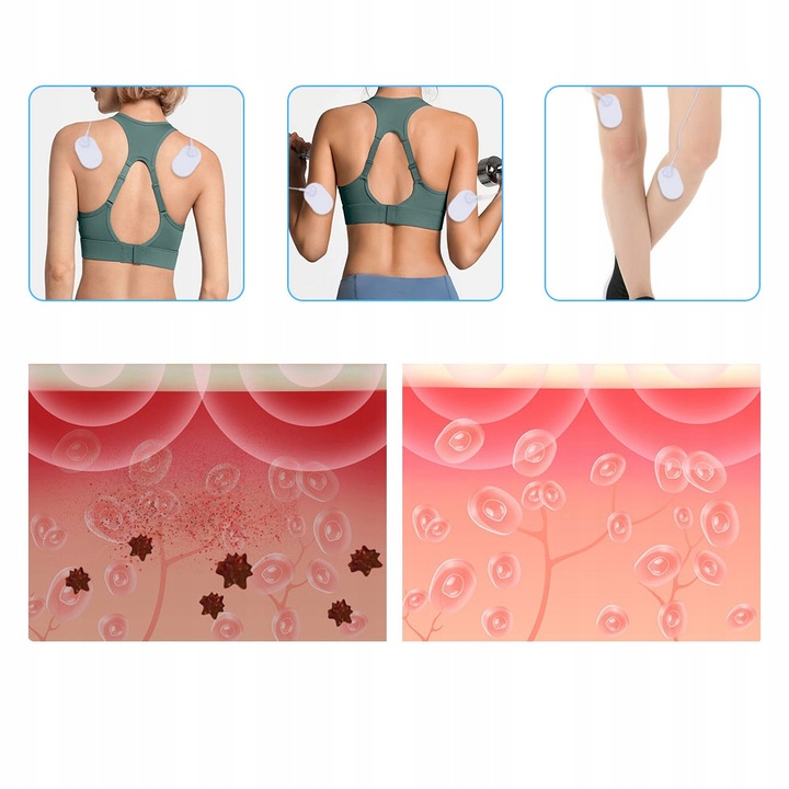 MASAŻER ELEKTROSTYMULATOR SZYI KARKU TENS EMS 2W1 ELEKTRODY TERAPIA PRĄDEM