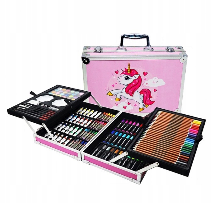 ZESTAW ARTYSTYCZNY DO MALOWANIA W WALIZCE 145 ELEM