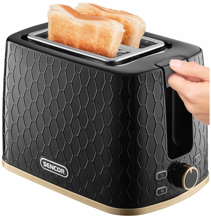Toster 3 funkcje Sencor 7201BK 930W biały odgrzewanie timer tacka termostat
