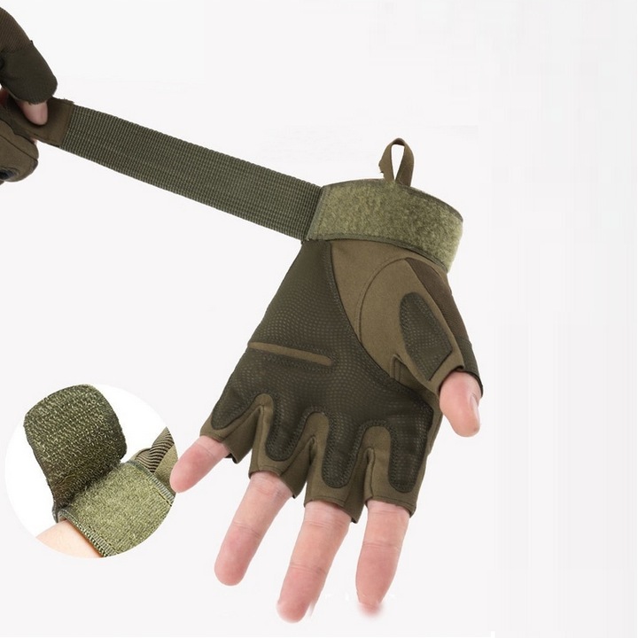 RĘKAWICE TAKTYCZNE BOJOWE rozm. XL SURVIVAL MILITARNE RĘKAWICZKI BEZ PALCÓW