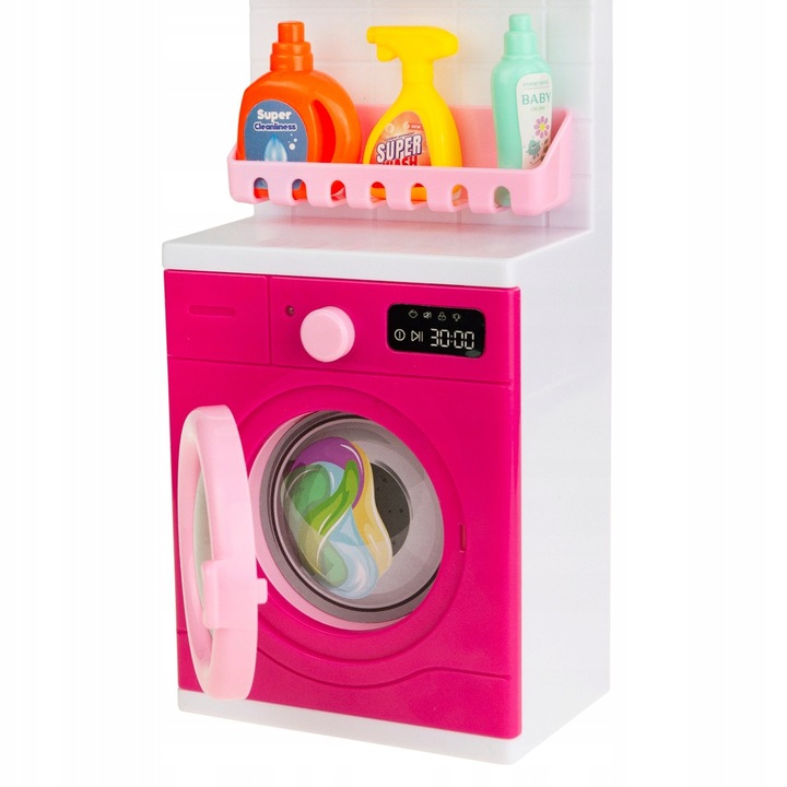 ŁAZIENKA Z AKCESORIAMI PRYSZNIC WC PRALKA ZESTAW ŁAZIENKOWY DLA DZIECI