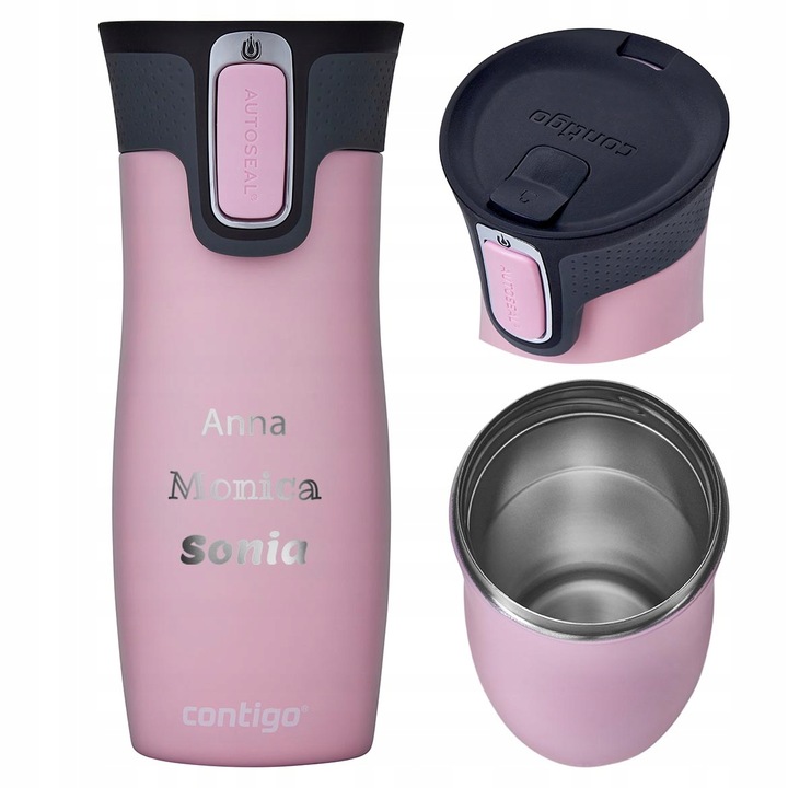 Kubek termiczny z grawerem personalizowany Contigo West Loop-różowy